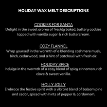 Load image into Gallery viewer, WVC Wax Melts - Soy Blend - Holiday Scents