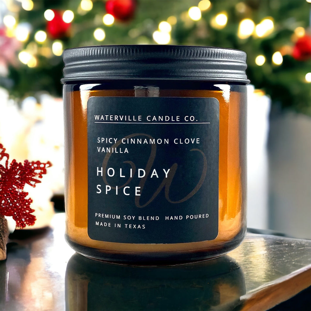 Holiday Spice 16oz Amber Jar Candle