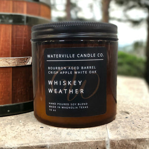 Whiskey Weather 16oz Amber Jar Candle