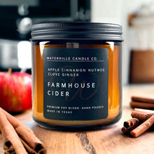 Load image into Gallery viewer, Farmhouse Cider 16oz Amber Jar Candle
