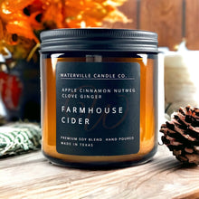 Load image into Gallery viewer, Farmhouse Cider 9oz Amber Jar Candle
