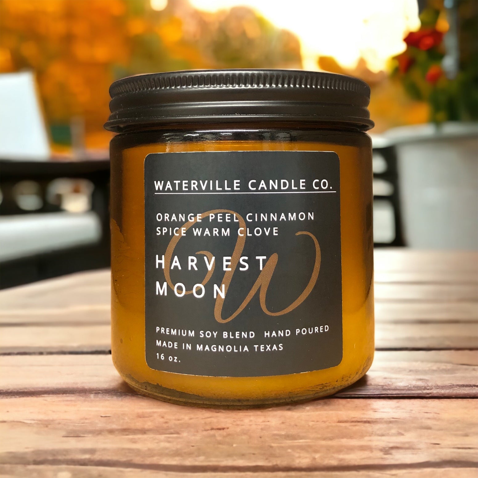 16 oz Warm Amber Scented Jar Candles