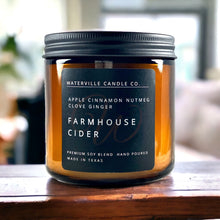 Load image into Gallery viewer, Farmhouse Cider 9oz Amber Jar Candle
