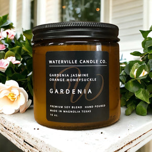 Gardenia 16oz Amber Jar Candle