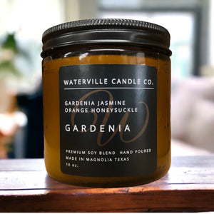 Gardenia 16oz Amber Jar Candle