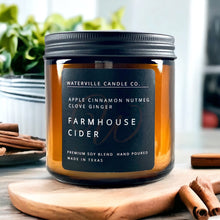 Load image into Gallery viewer, Farmhouse Cider 16oz Amber Jar Candle
