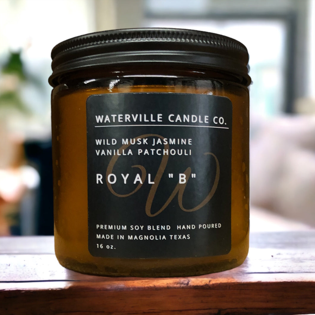 Royal “B” Amber Jar Candle 16oz