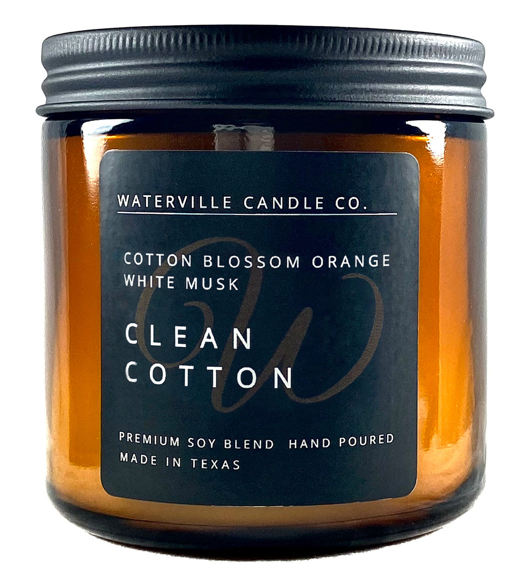 Clean Cotton 16oz Amber Jar Candle
